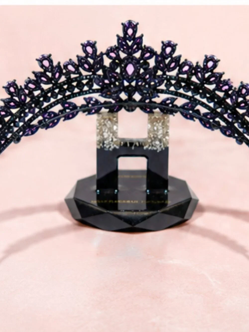 black purple tiara, Princess tiara, Halloween costume crown, Flower Girl tiara